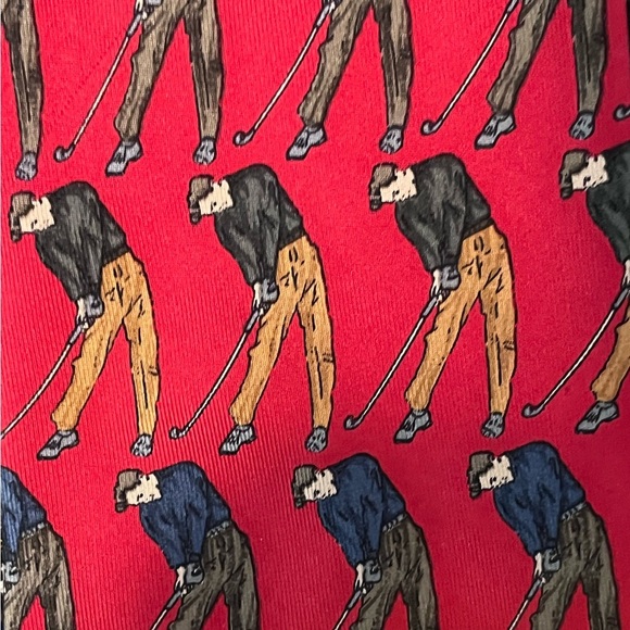 Golfer Men’s Silk Neck Tie - Picture 2 of 3